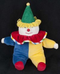 Eden Musical Color Block Clown Plush Stuffed Animal